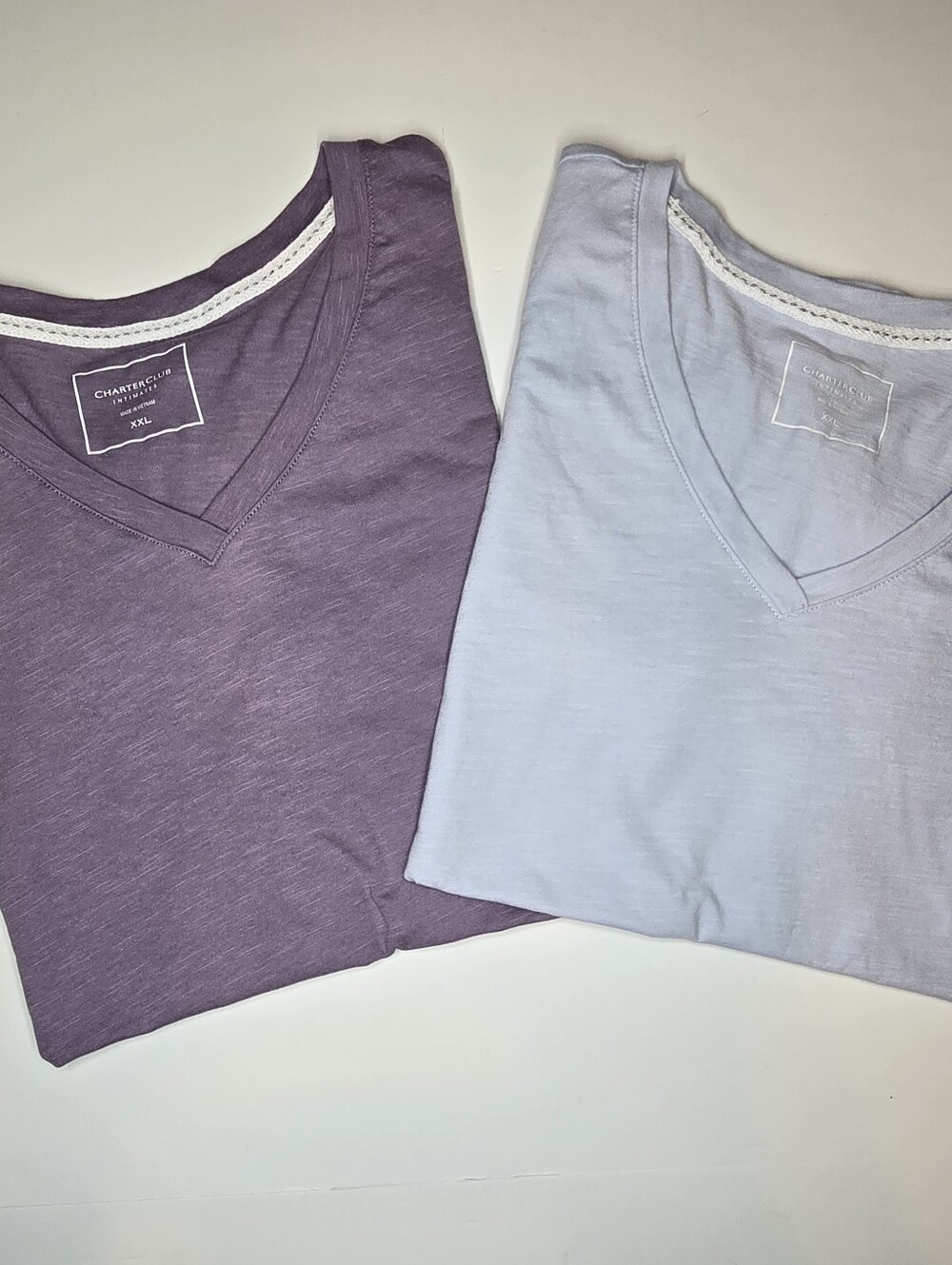 Charter Club Intimates V-Neck Sleep Shirts Bundle 2-Pack XXL Pajama Tops